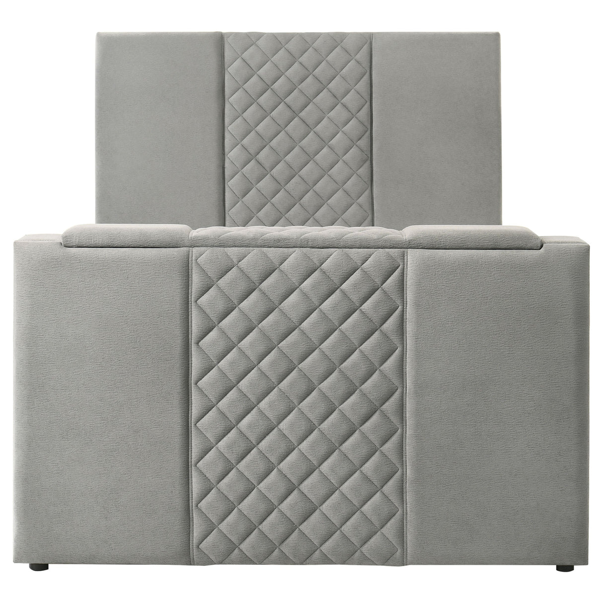 Tara Grey 61-inch Upholstered Queen Panel TV Bed by Coaster at Eve Furniture