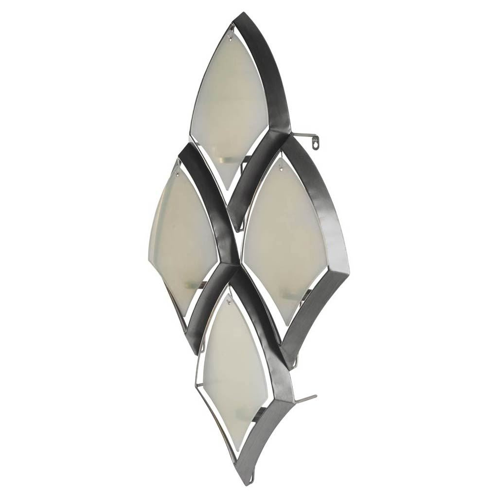 Tarmac II Collection of 4 Silver Metal Frame w/Frosted Glass Shade Wall Candle Holder by Mercana at Eve Furniture