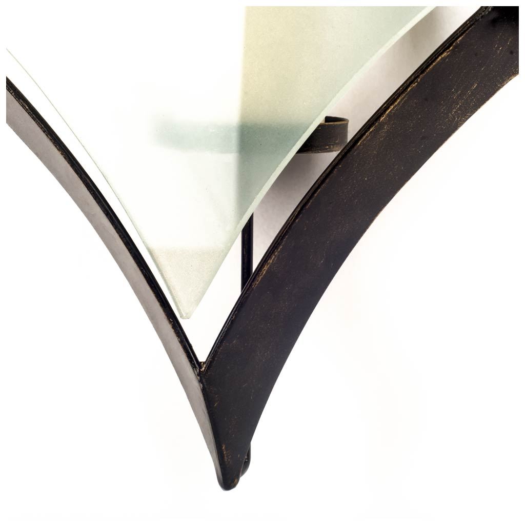 Tarquin I Black Metal Frame w/Frosted Glass Shade Wall Candle Holder by Mercana at Eve Furniture