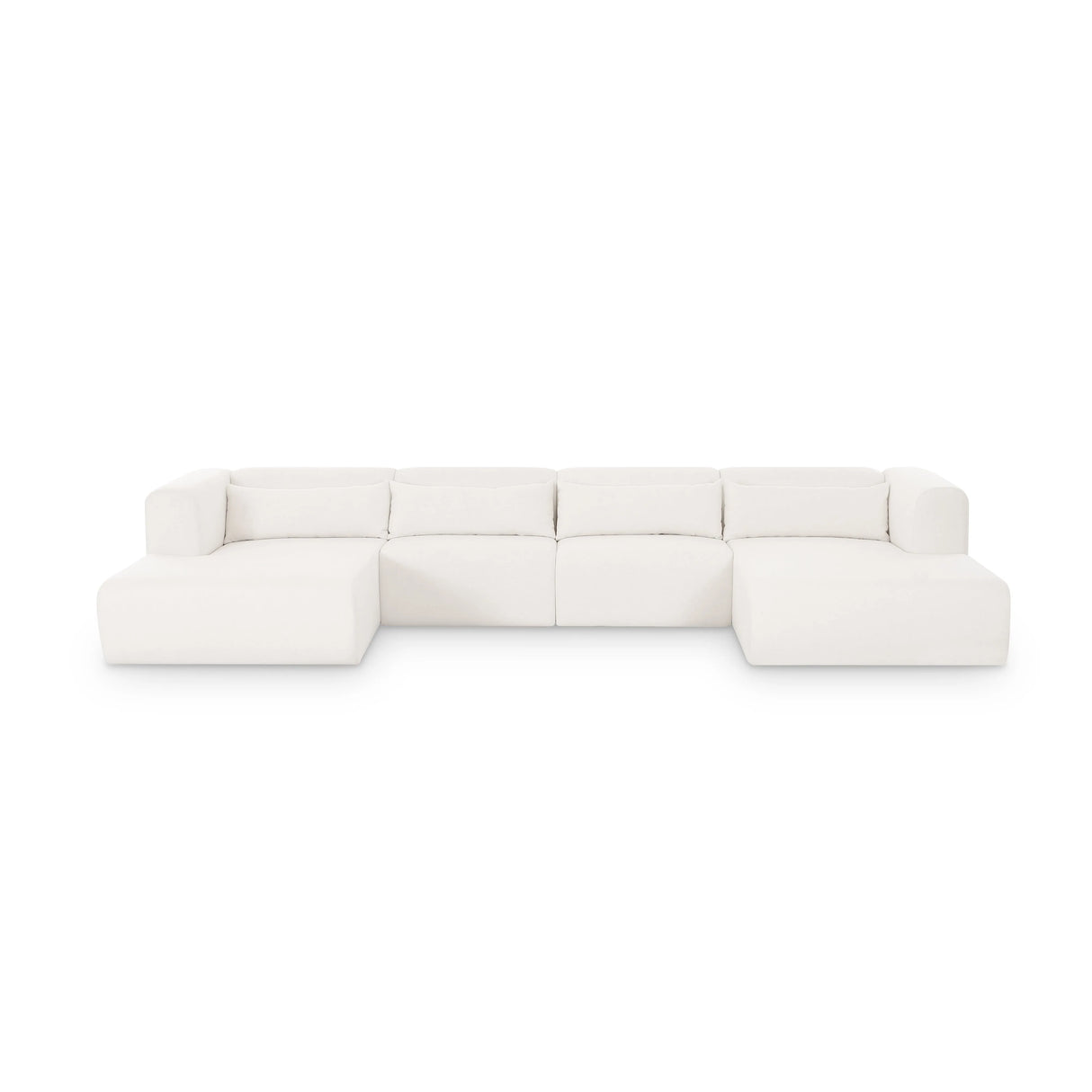 Tarra 4-Piece Cream Performance Chenille Modular U-Sectional by TOV Furniture at Eve Furniture