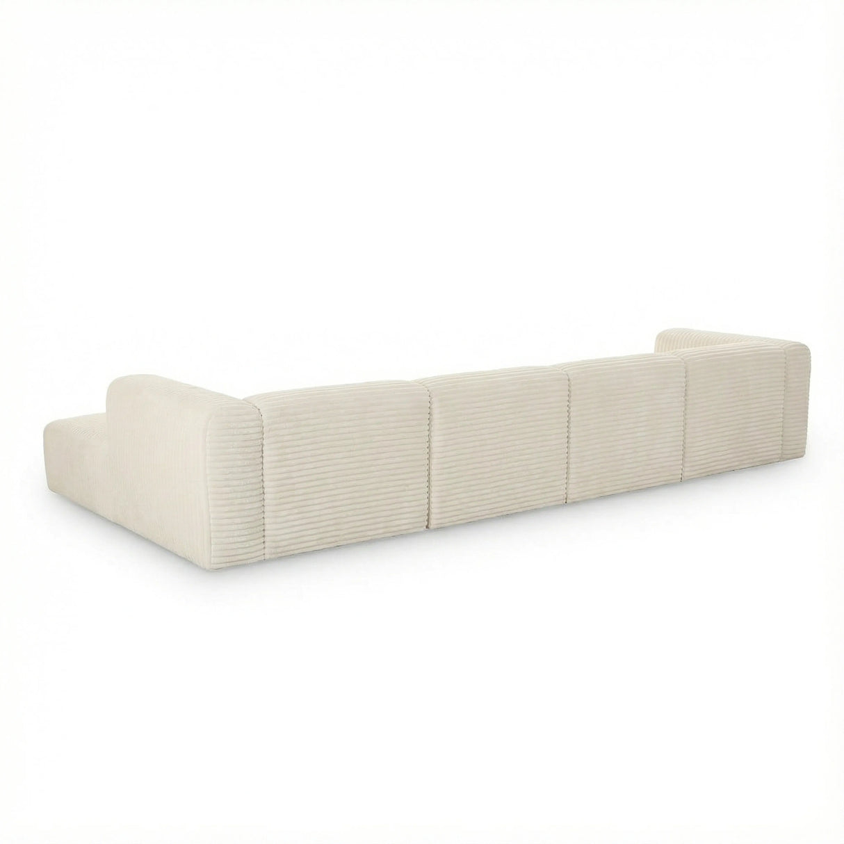 Tarra 4-Piece Fluffy Oversized Performance Corduroy Modular U-Sectional by TOV Furniture at Eve Furniture