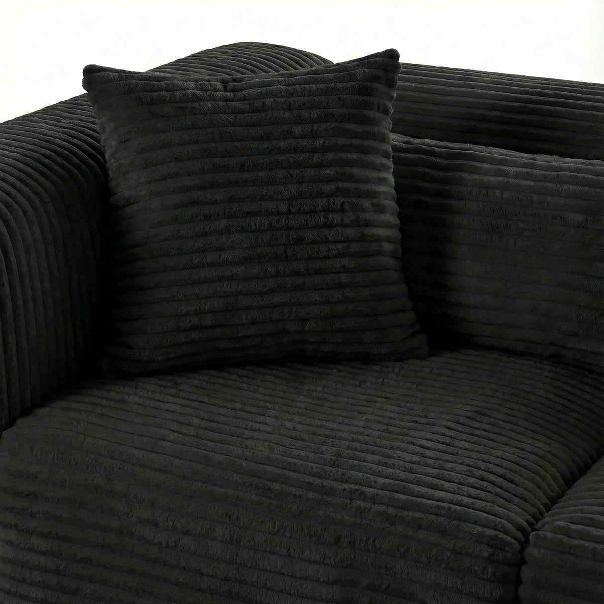 Tarra 4-Piece Fluffy Oversized Performance Corduroy Modular U-Sectional by TOV Furniture at Eve Furniture