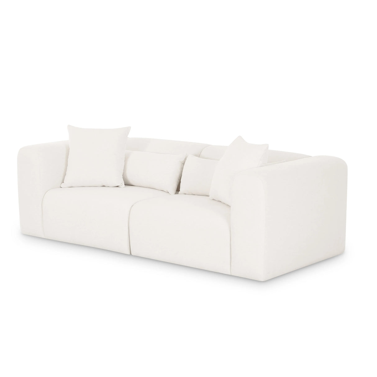 Tarra 86" Cream Performance Chenille Modular Loveseat by TOV Furniture at Eve Furniture