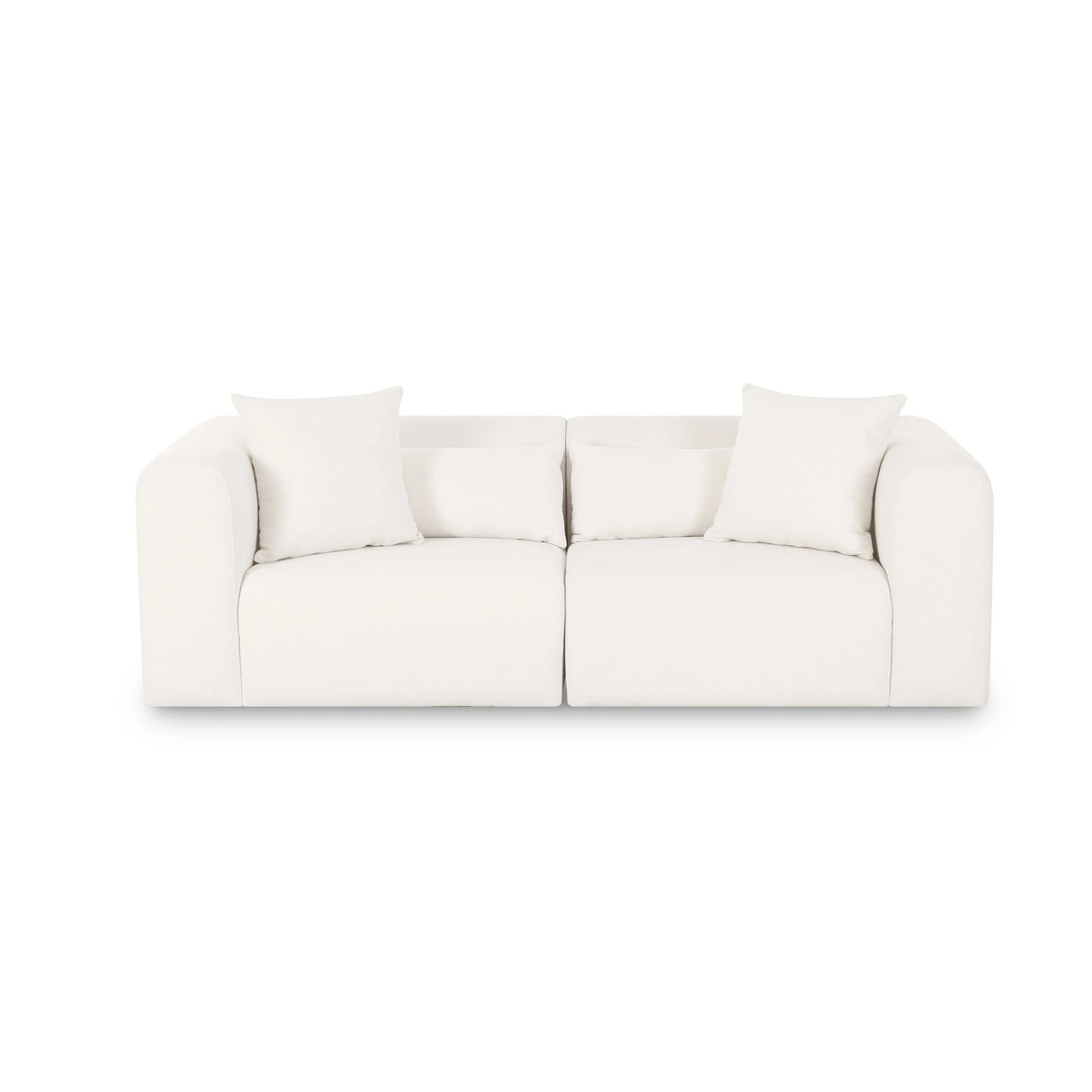 Tarra 86" Cream Performance Chenille Modular Loveseat by TOV Furniture at Eve Furniture
