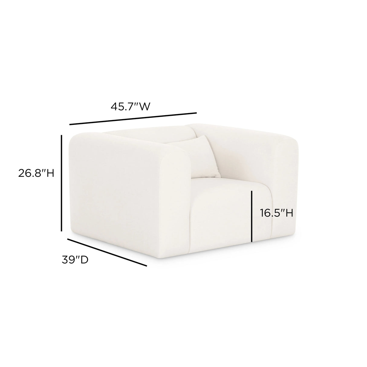 Tarra Cream Performance Chenille Armchair by TOV Furniture at Eve Furniture