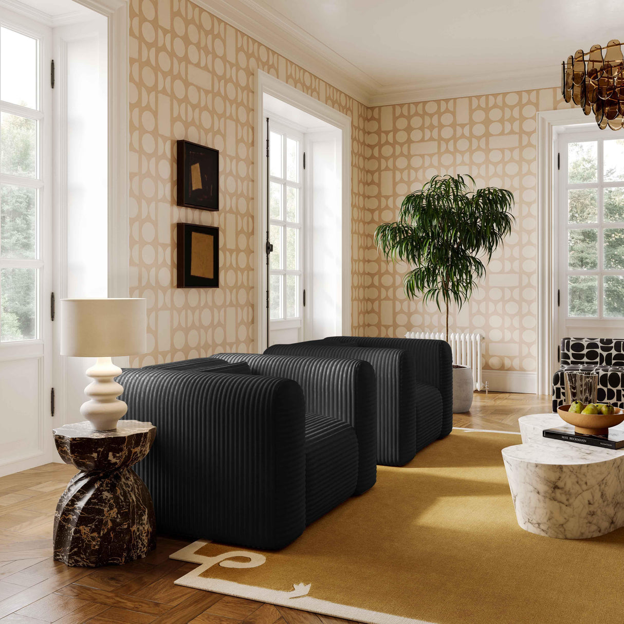 Tarra Fluffy Oversized Corduroy Armchair by TOV Furniture at Eve Furniture
