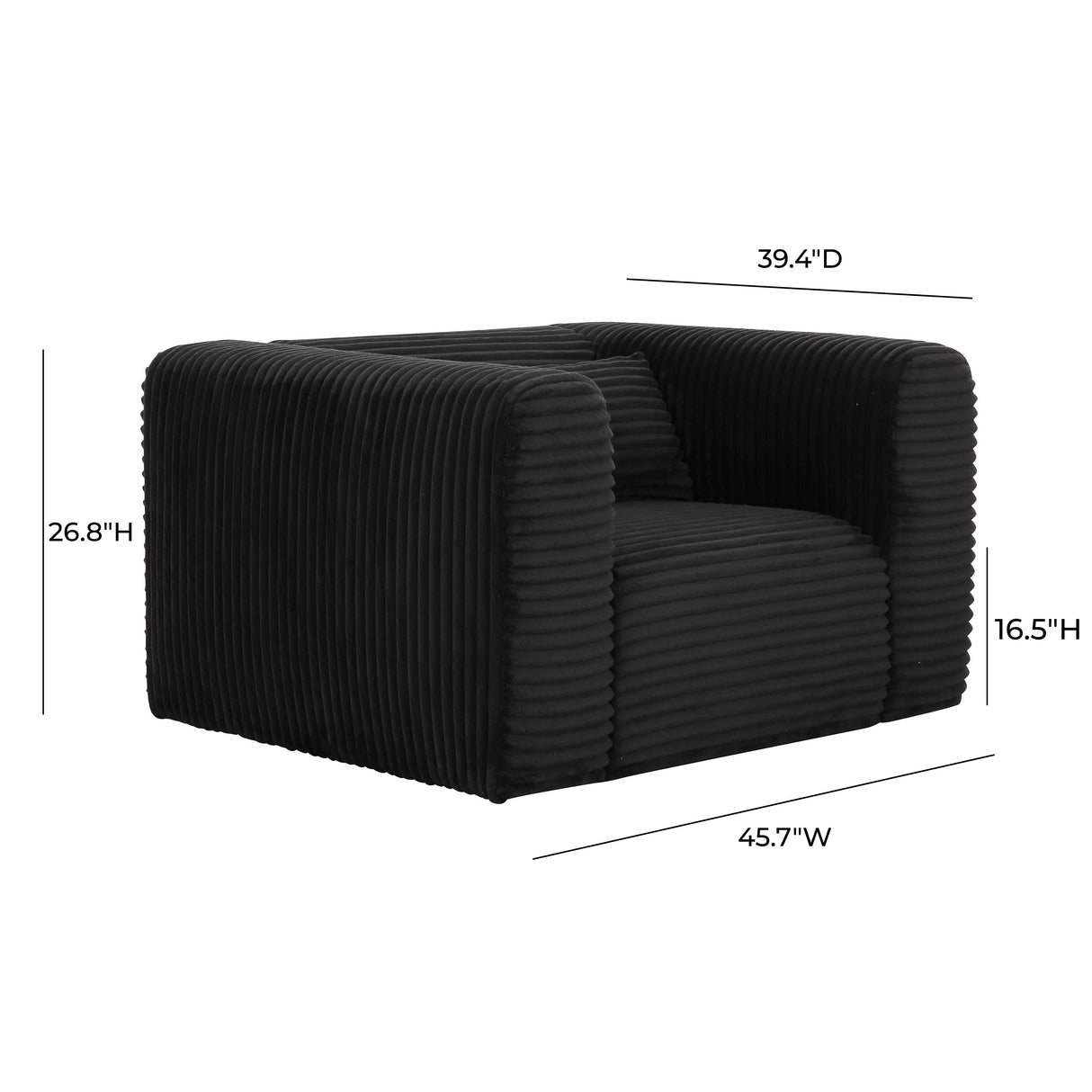 Tarra Fluffy Oversized Corduroy Armchair by TOV Furniture at Eve Furniture
