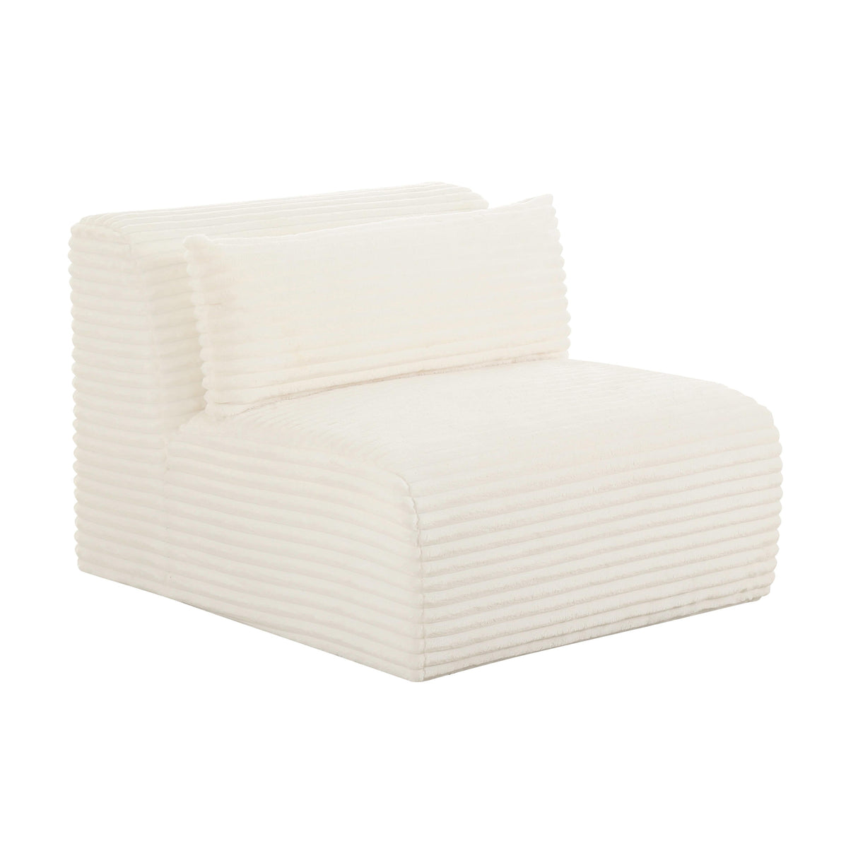 Tarra Fluffy Oversized Corduroy Modular Armless Chair by TOV Furniture at Eve Furniture