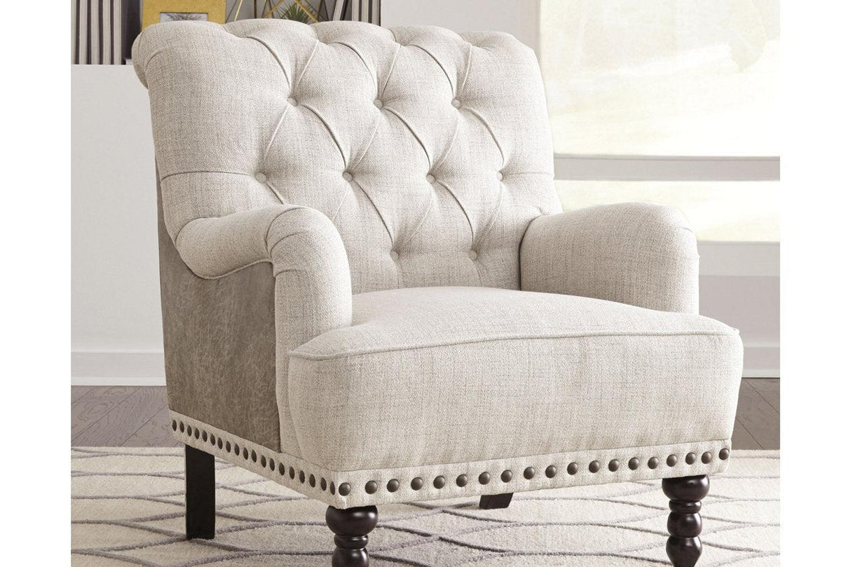 Tartonelle Ivory/Taupe Accent Chair by Ashley at Eve Furniture
