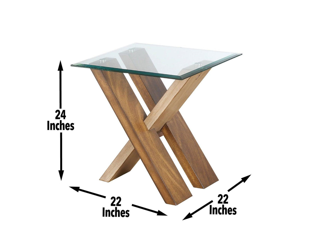 Tasha 3-Piece Set (Glass Top Cocktail & 2 End Tables) by Steve Silver at Eve Furniture