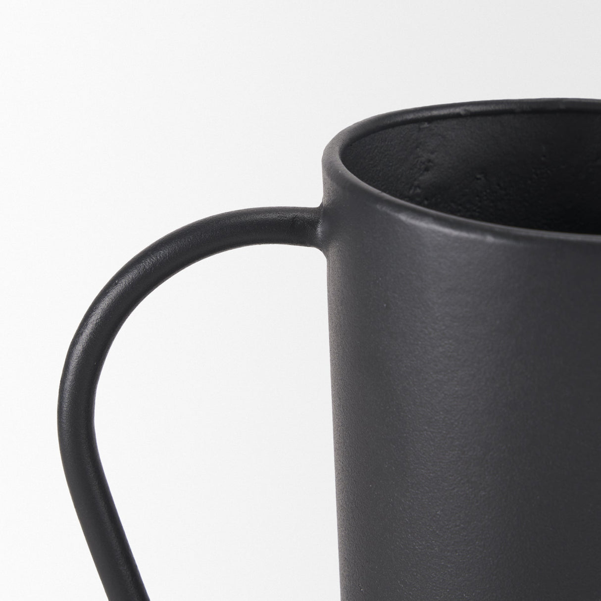 Tasya Large Matte Black w/ Handles Metal Vase by Mercana at Eve Furniture