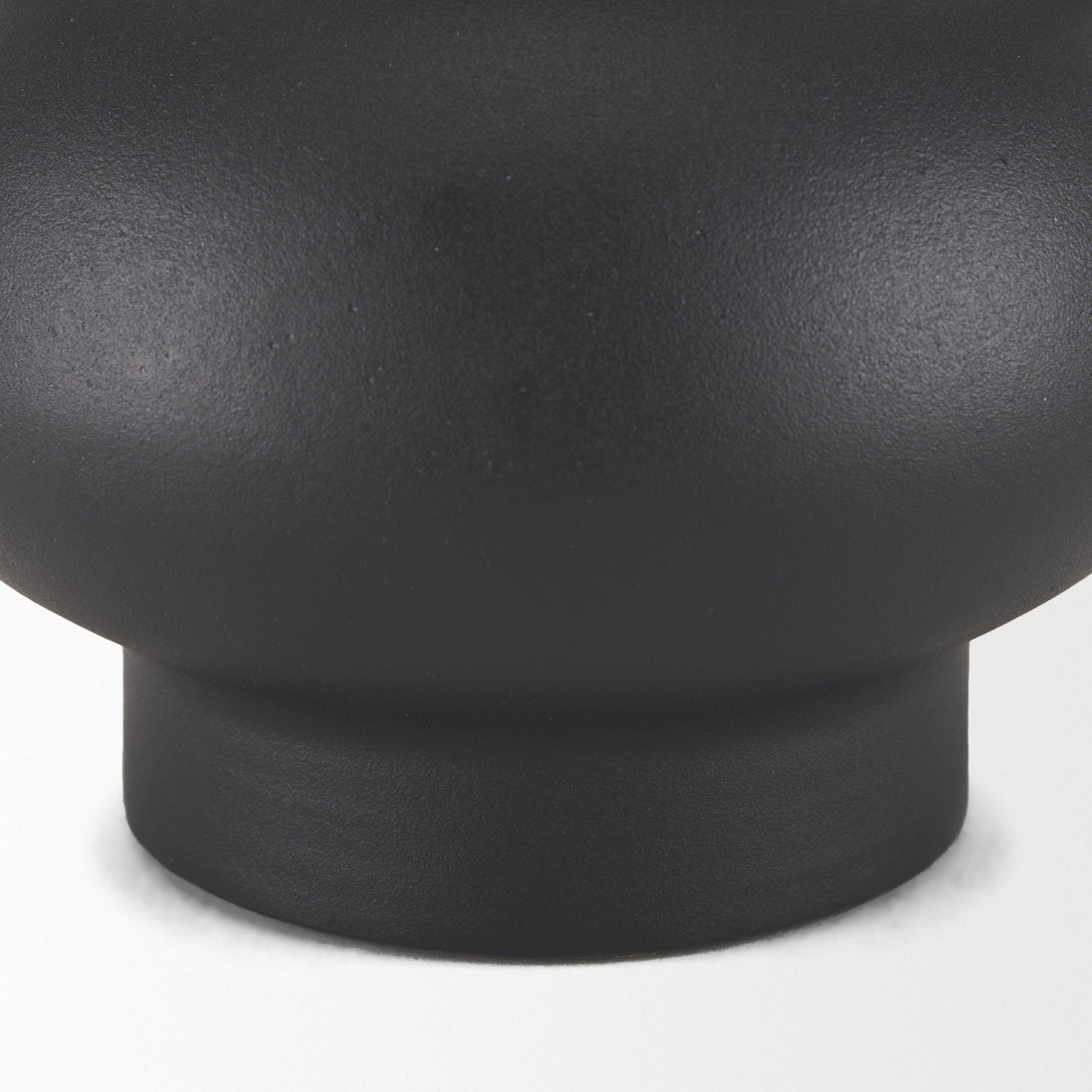 Tasya Large Matte Black w/ Handles Metal Vase by Mercana at Eve Furniture