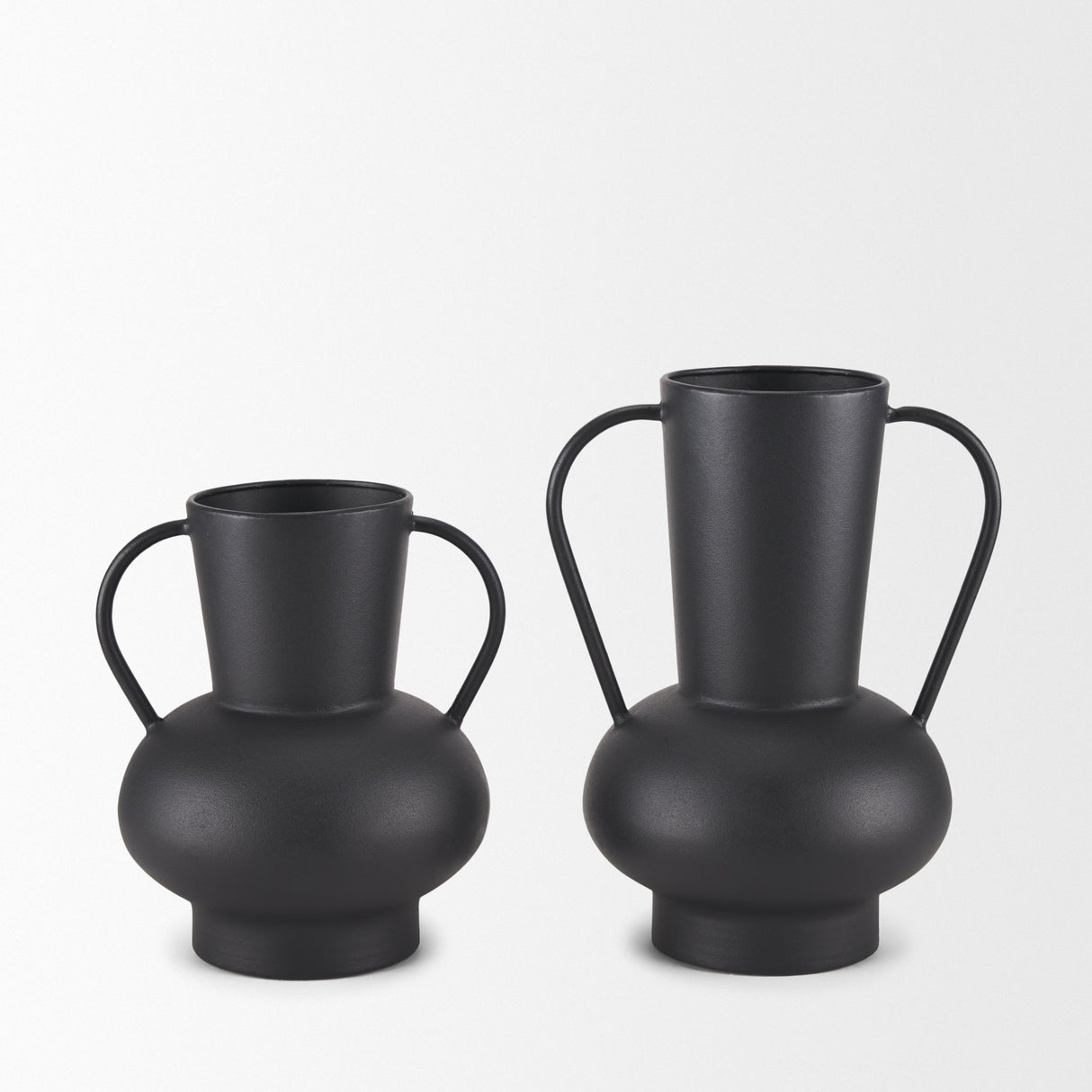 Tasya Small Matte Black Metal Vase by Mercana at Eve Furniture