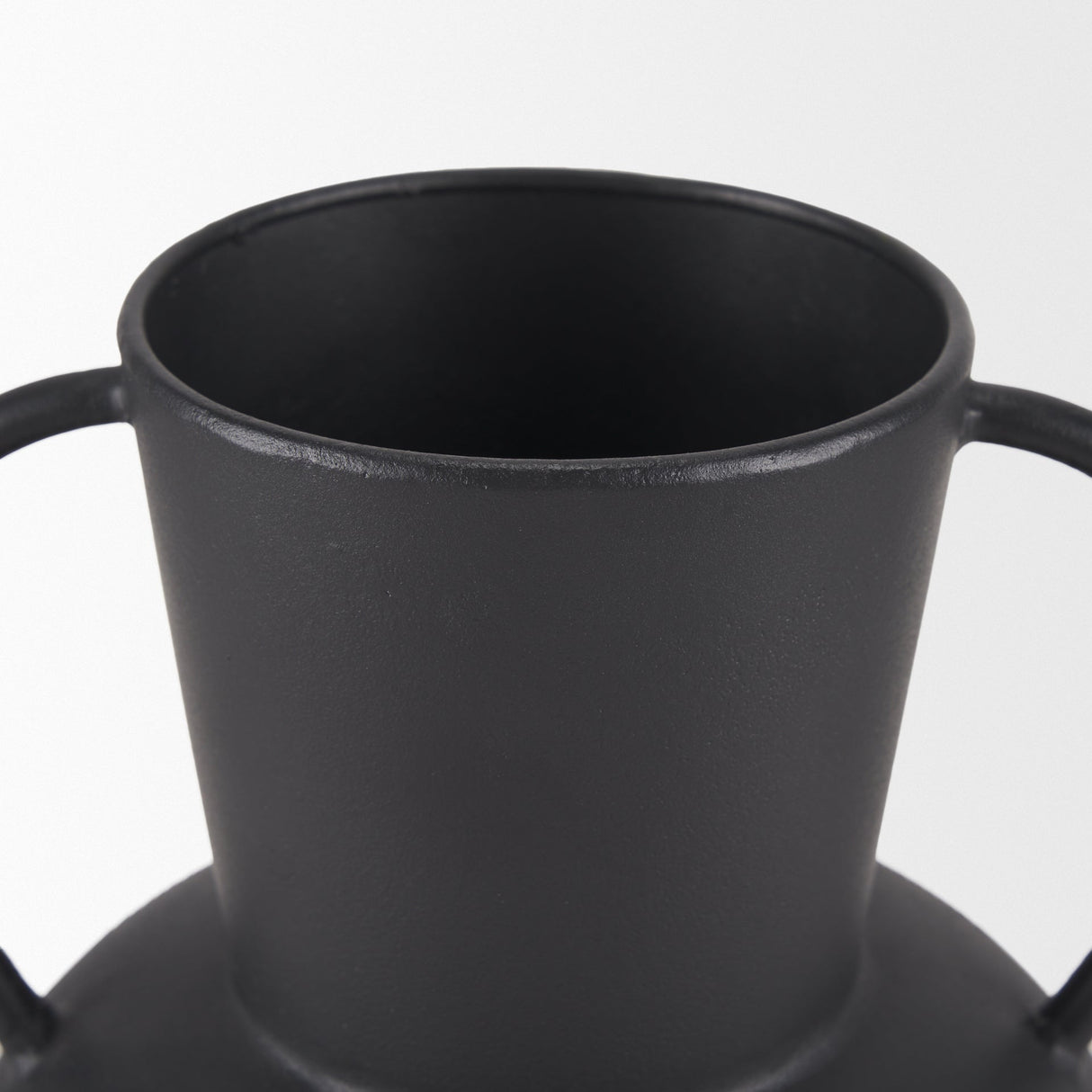 Tasya Small Matte Black Metal Vase by Mercana at Eve Furniture