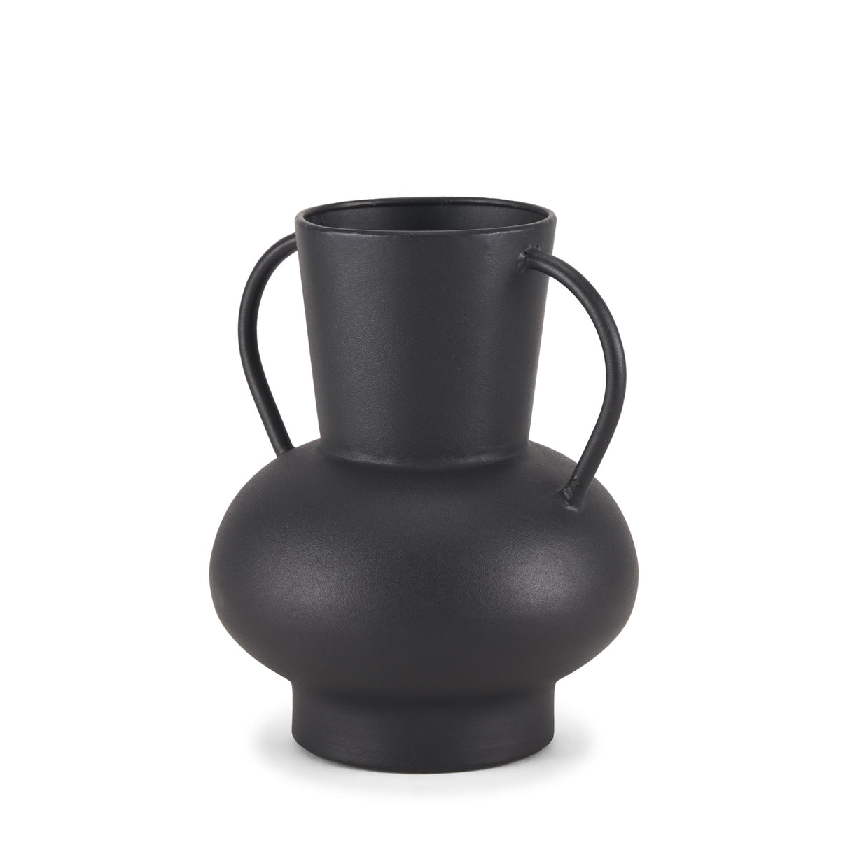 Tasya Small Matte Black Metal Vase by Mercana at Eve Furniture