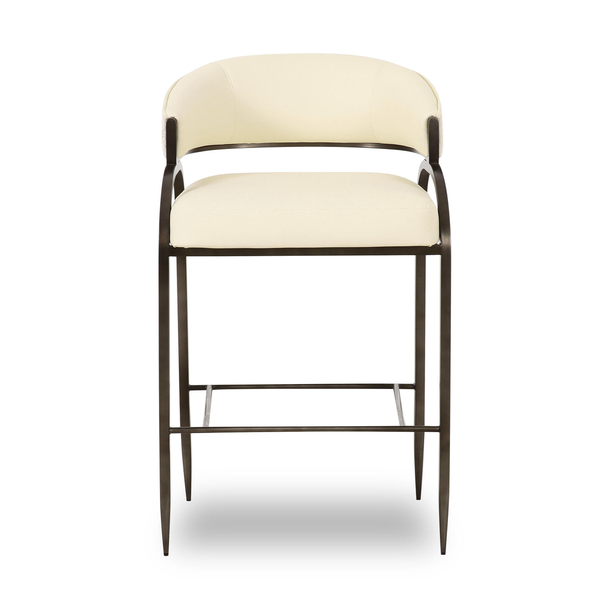 Tatum Cream Vegan Leather and 2-Tone Jacquard Counter Stool by TOV Furniture at Eve Furniture