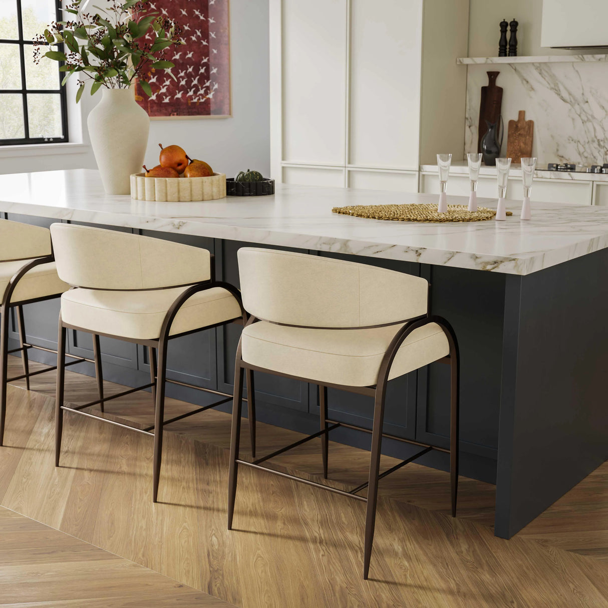 Tatum Performance Vegan Leather Counter Stool by TOV Furniture at Eve Furniture
