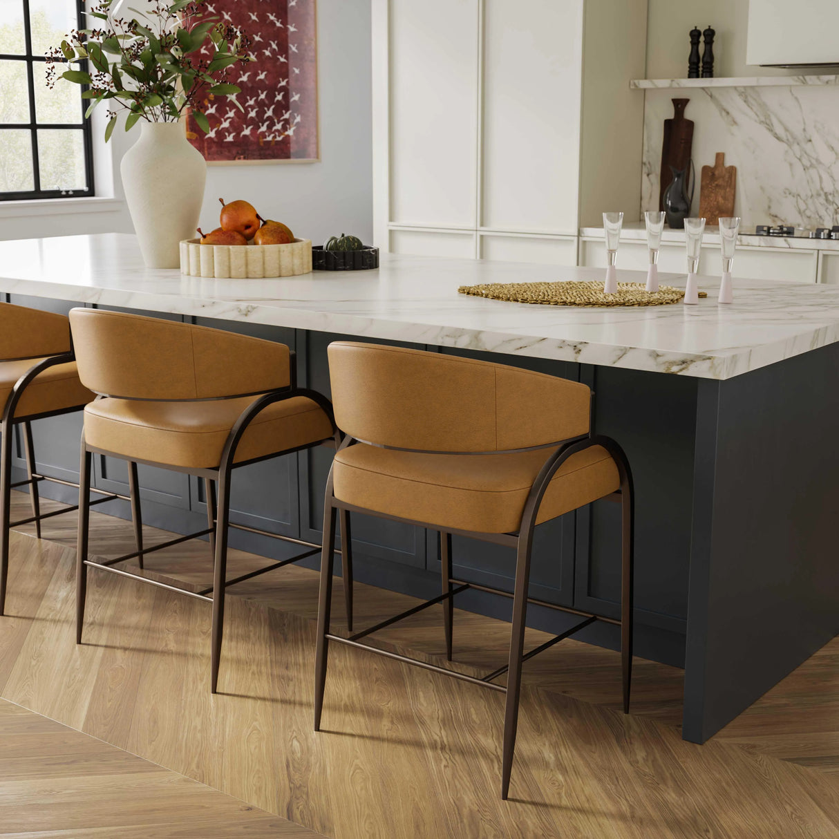 Tatum Performance Vegan Leather Counter Stool by TOV Furniture at Eve Furniture