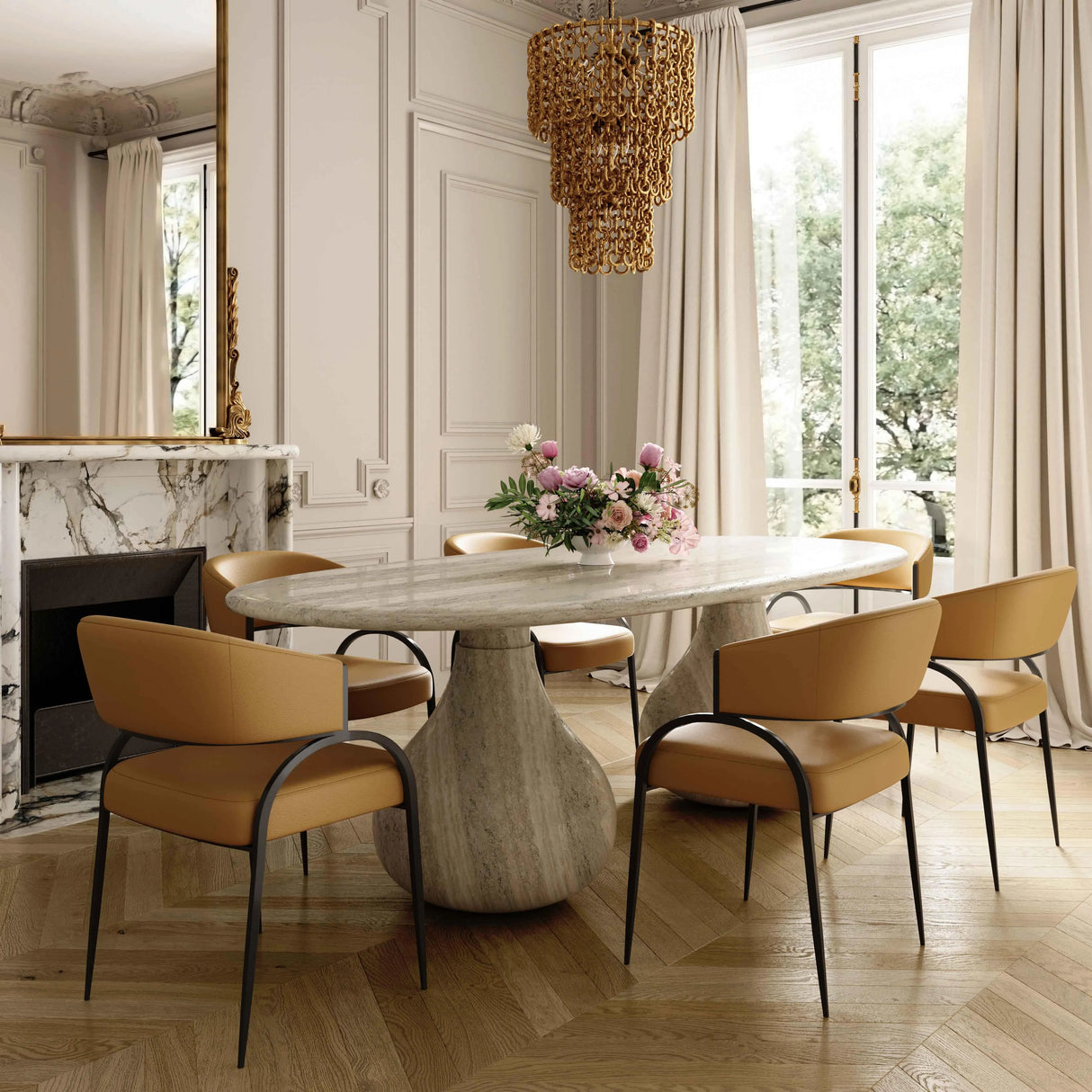 Tatum Performance Vegan Leather Dining Chair by TOV Furniture at Eve Furniture