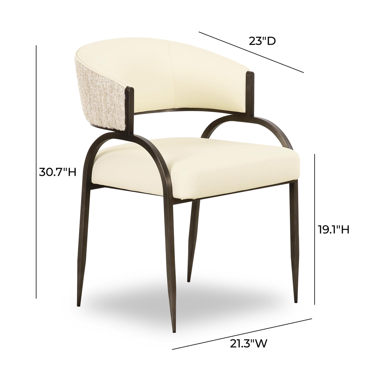 Tatum Vegan Leather 2-Tone Dining Chair by TOV Furniture at Eve Furniture