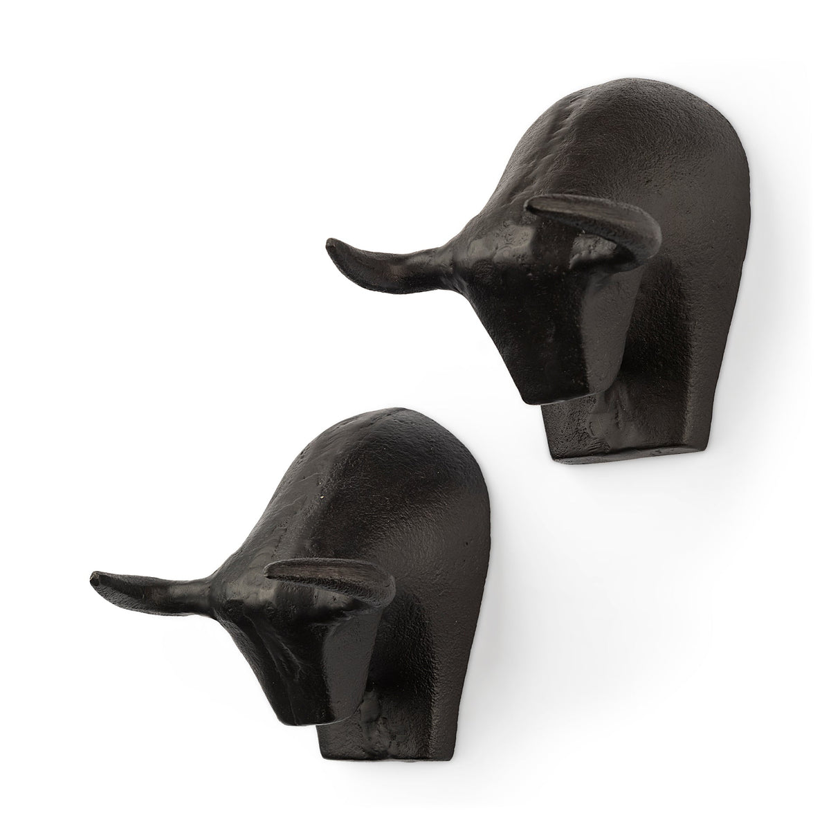 Tauro IV (Set of 2) Black Cast Aluminum Raging Bull Wall Decor by Mercana at Eve Furniture