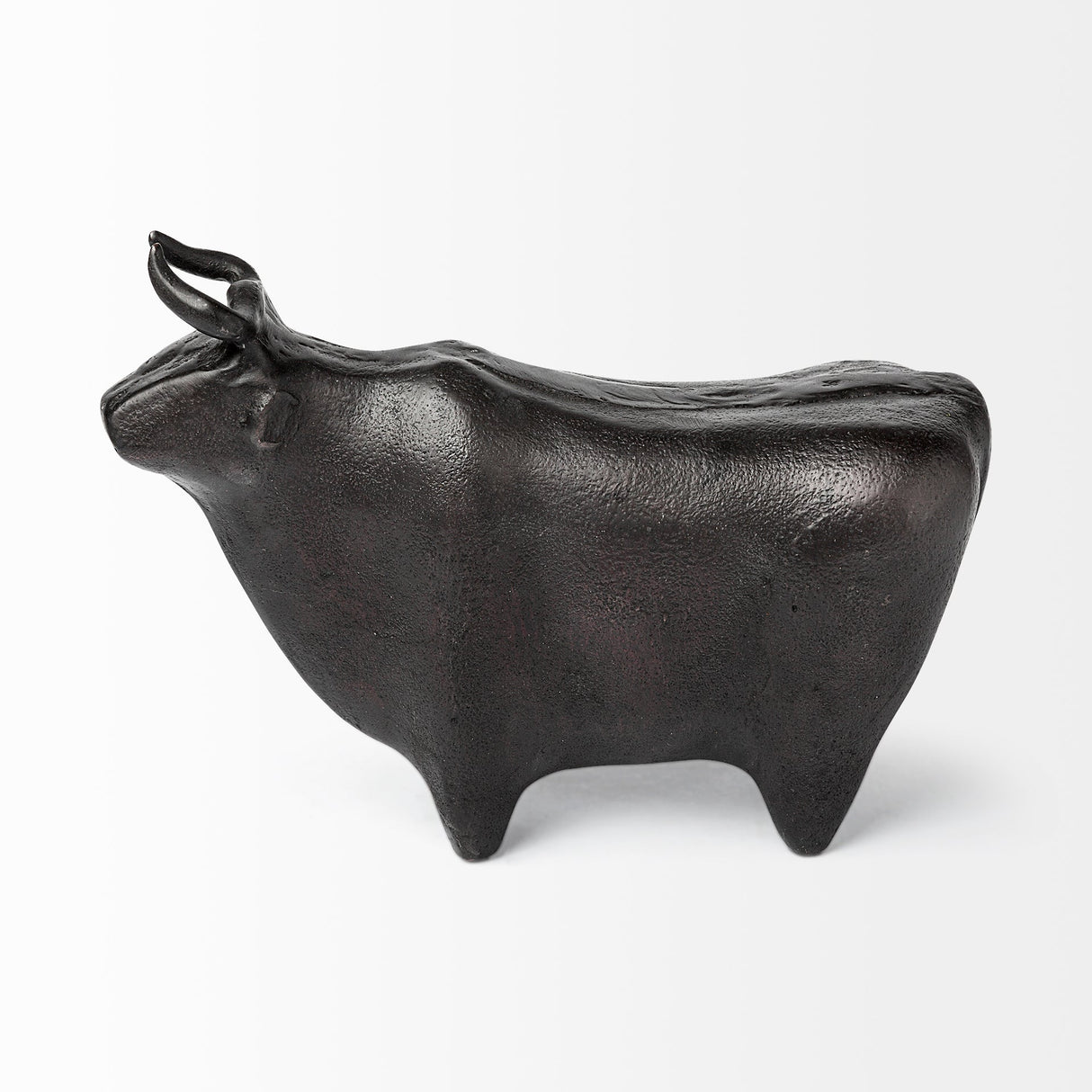 Taurus II 9L x 4W Black Cast Aluminum Bull Decorative Object by Mercana at Eve Furniture