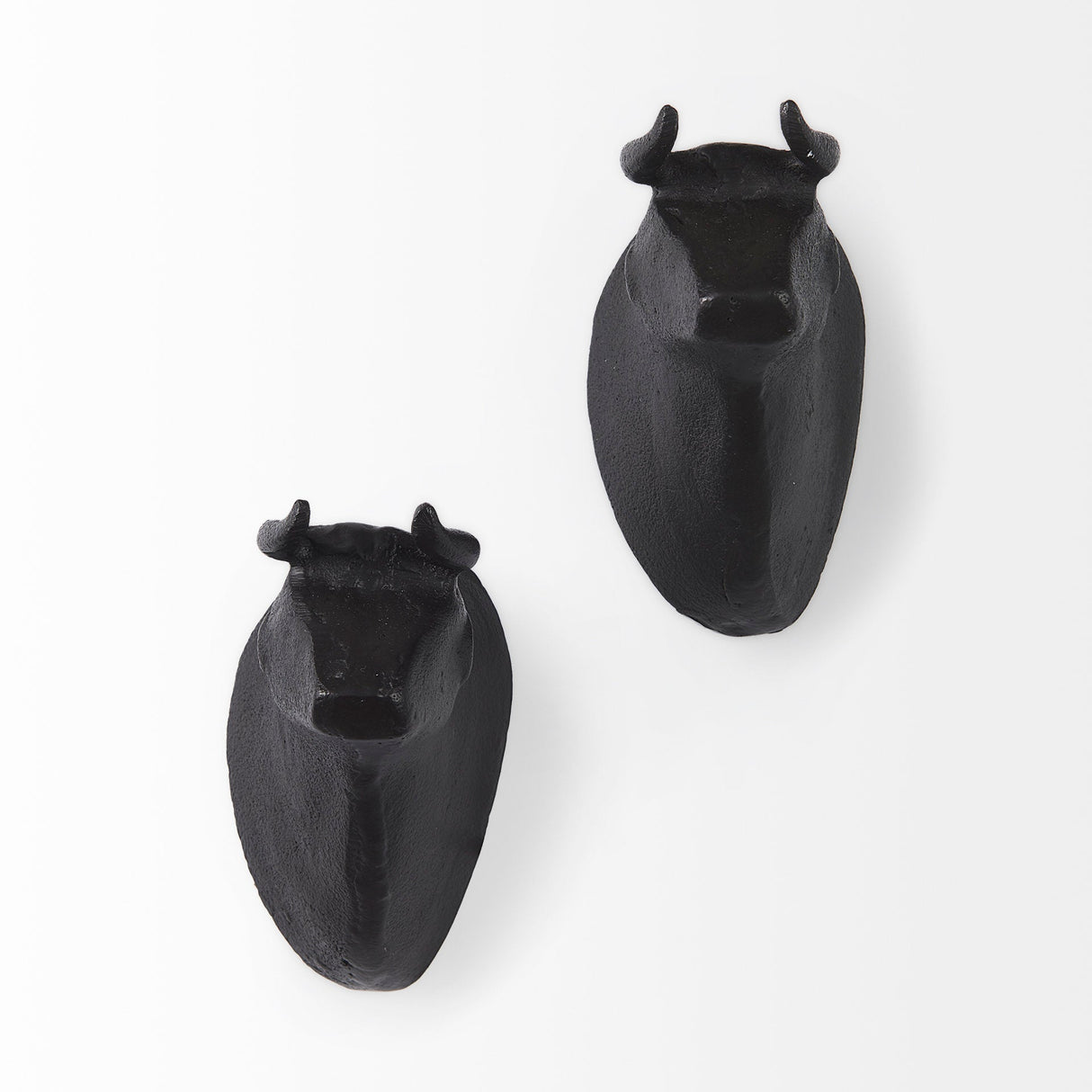 Taurus IV (Set of 2) Black Cast Aluminum Bull Wall Decor by Mercana at Eve Furniture