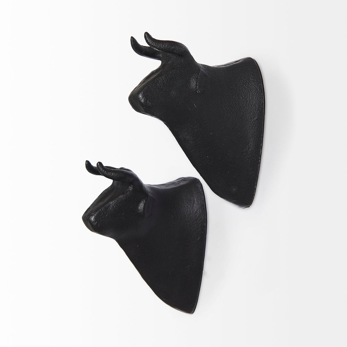 Taurus IV (Set of 2) Black Cast Aluminum Bull Wall Decor by Mercana at Eve Furniture