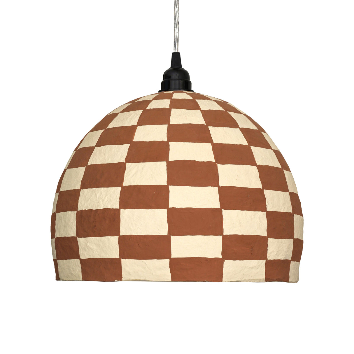 Taurus White and Terracotta Cotton Mache Pendant Lamp by TOV Furniture at Eve Furniture