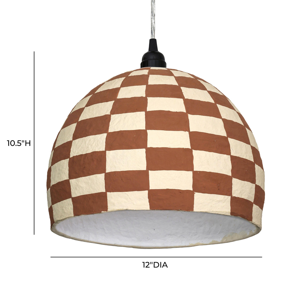 Taurus White and Terracotta Cotton Mache Pendant Lamp by TOV Furniture at Eve Furniture