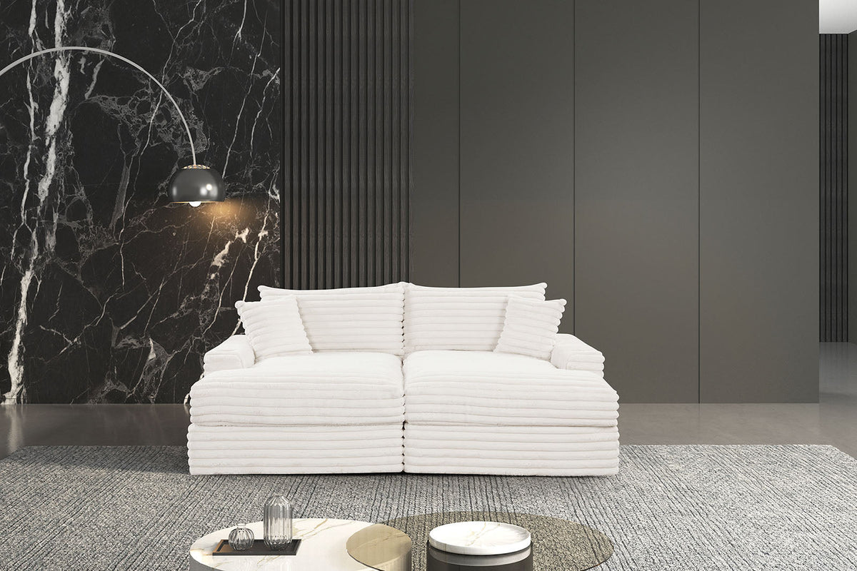 Tavedestrand White Double Chaise Sofa by Furniture of America at Eve Furniture