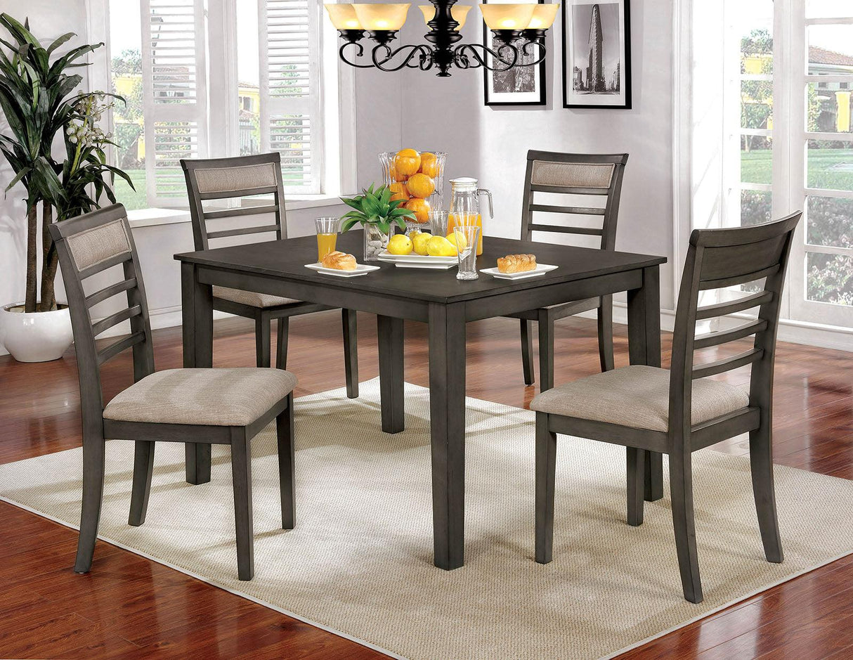 Taylah Weathered Gray/Beige 5 Pc. Dining Table Set by Furniture of America at Eve Furniture