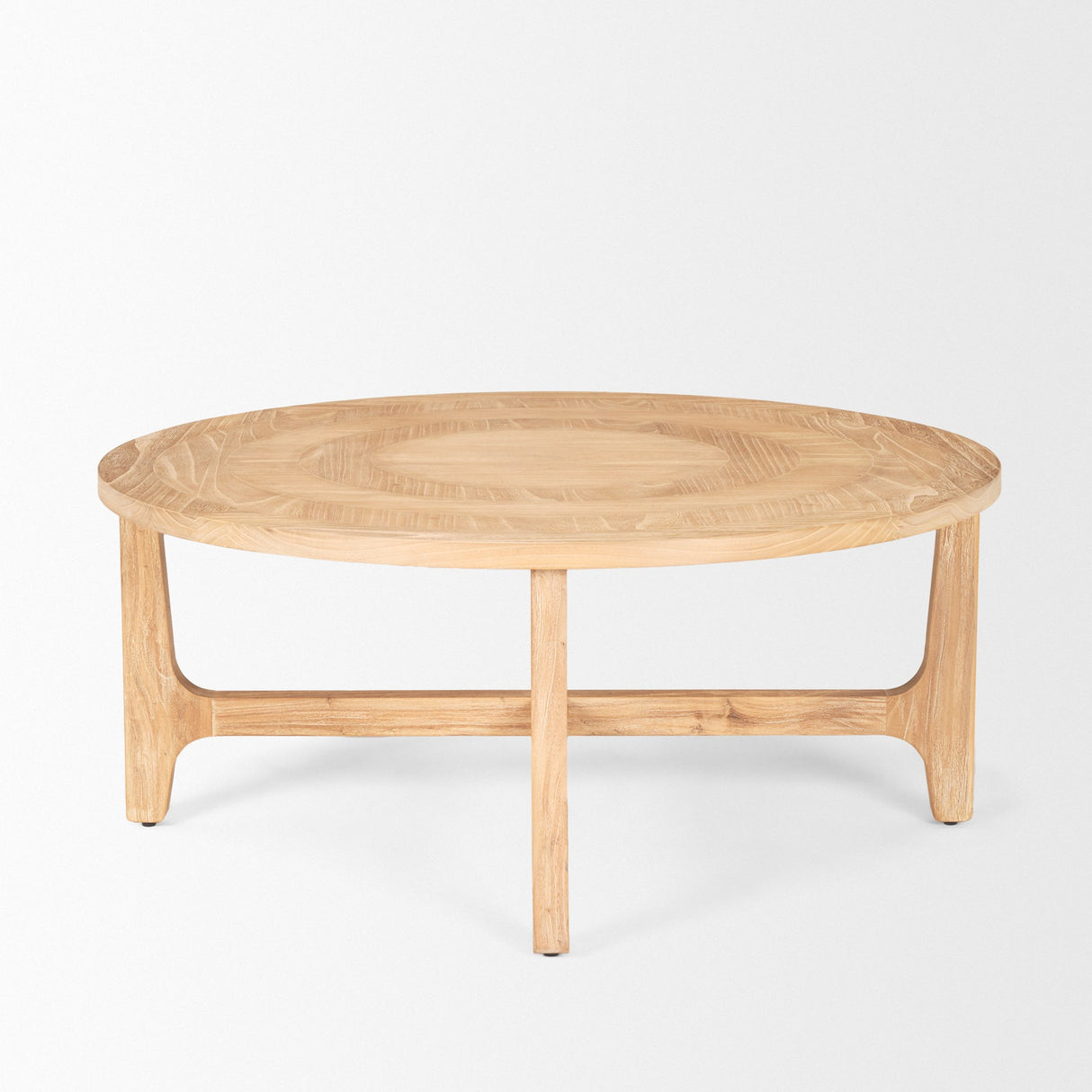 Taylin Light Brown Wood Round Coffee Table by Mercana at Eve Furniture