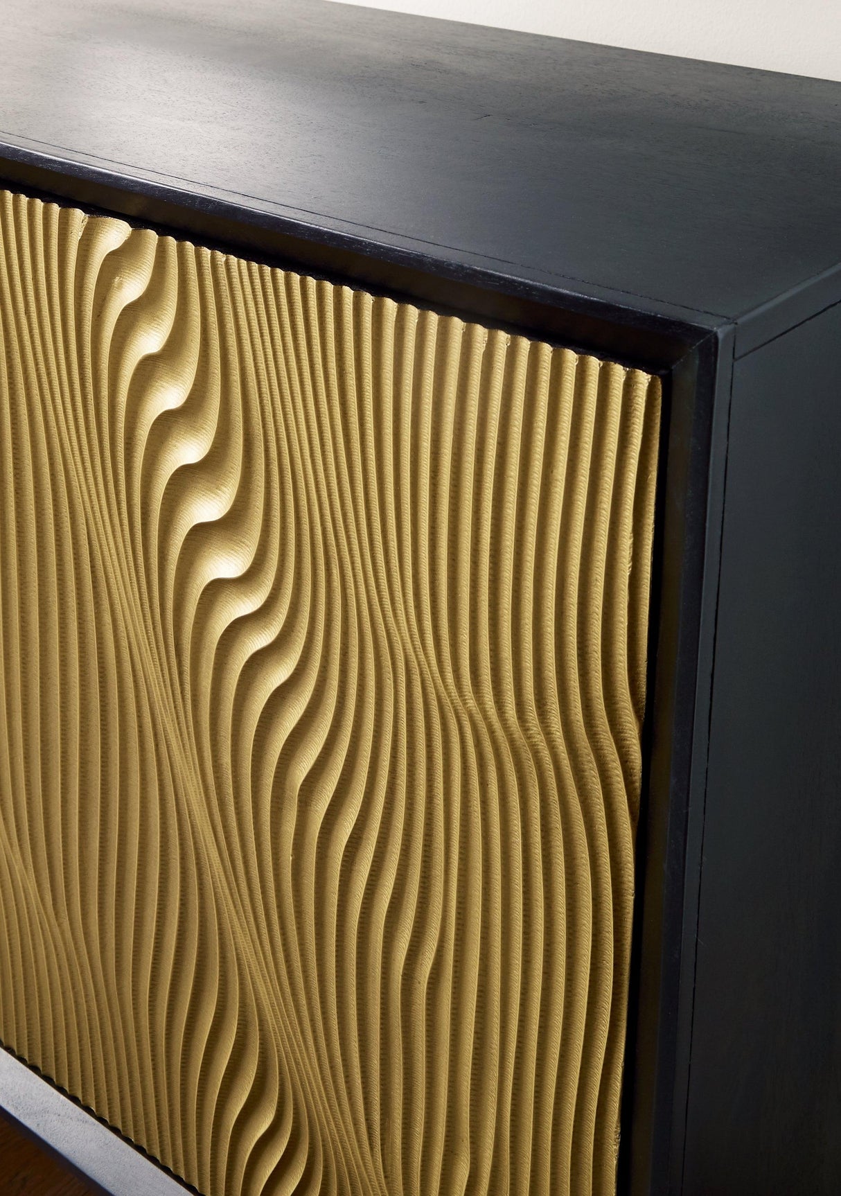 Tayner Black/Gold Finish Accent Cabinet by Ashley at Eve Furniture