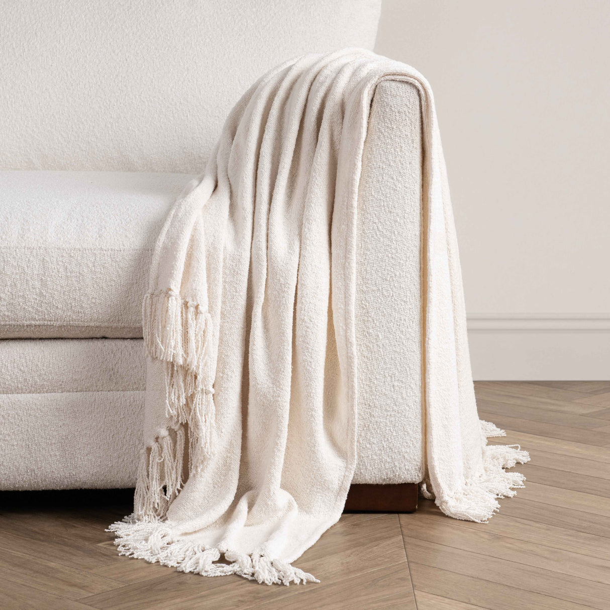 TC Aria Ivory Boucle Throw 50x70 by Classic Home at Eve Furniture