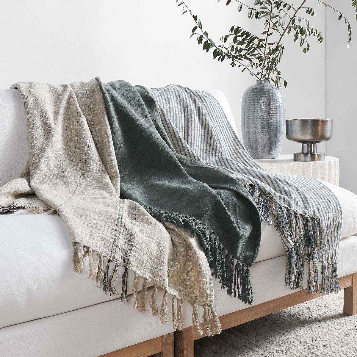 TC Ria Natural/Black Throw 50x70 by Classic Home at Eve Furniture