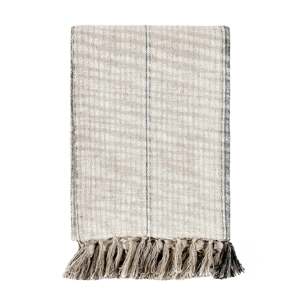 TC Ria Natural/Black Throw 50x70 by Classic Home at Eve Furniture