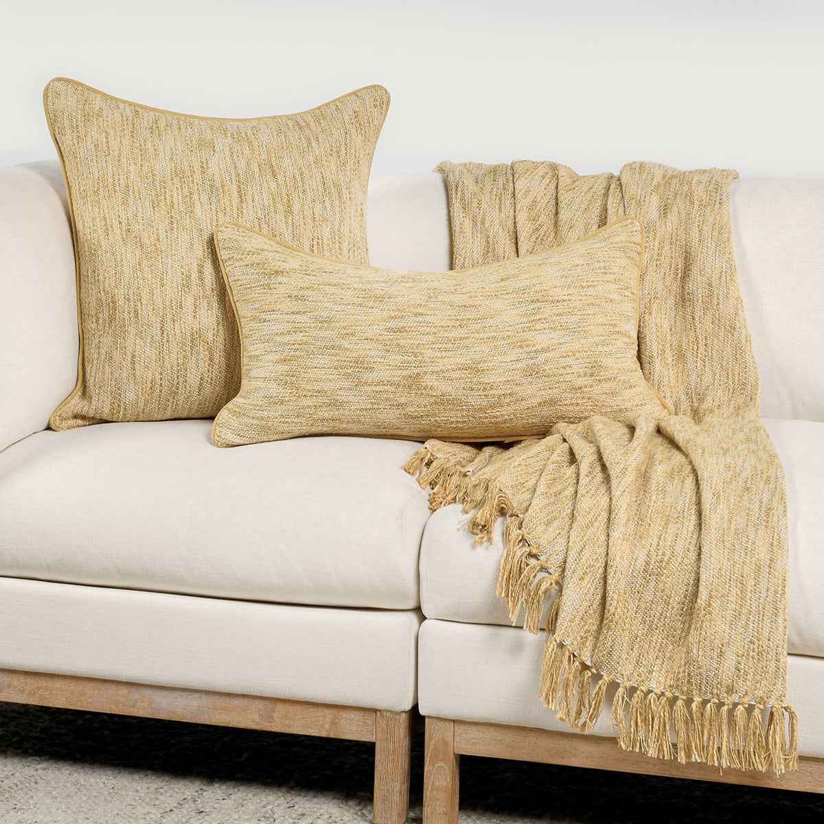 TC Sharma Yellow Throw 50x70 by Classic Home at Eve Furniture