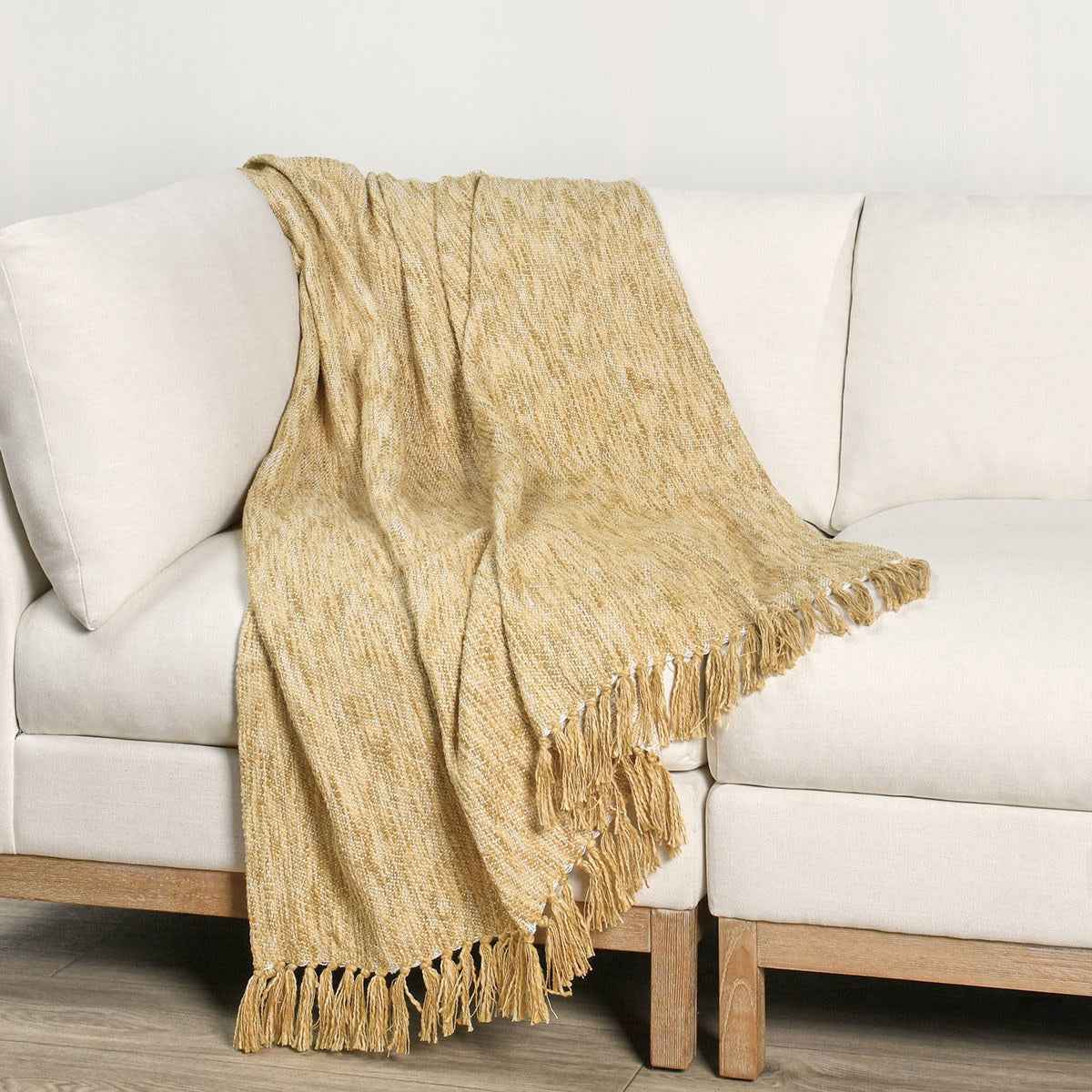 TC Sharma Yellow Throw 50x70 by Classic Home at Eve Furniture