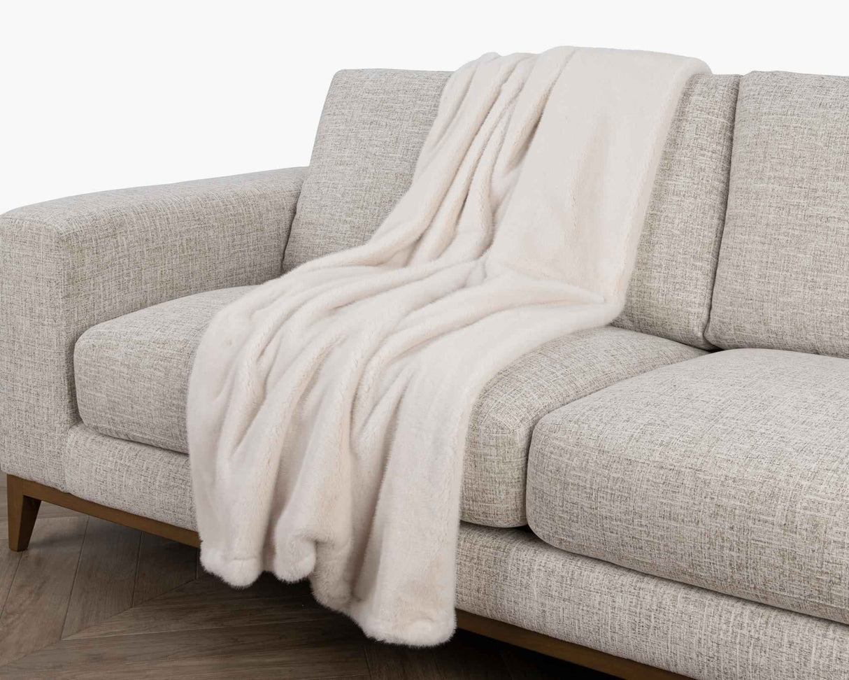 TC Taiga Ivory Faux Fur Throw 50x70 by Classic Home at Eve Furniture