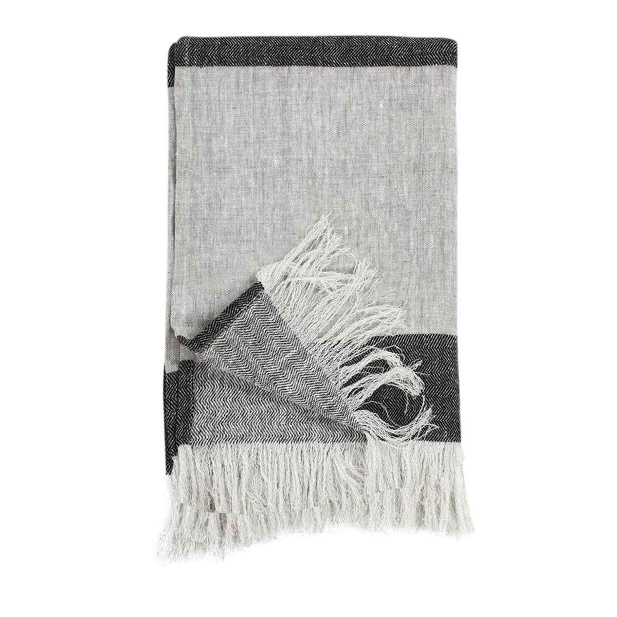 TC Talara Natural/Charcoal Throw 50x70 by Classic Home at Eve Furniture