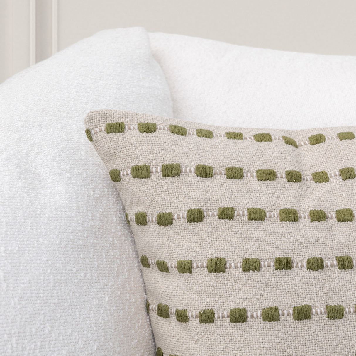 TD Katia Natural/Olive Green 20x20 Throw Pillow (Set of 2) by Classic Home at Eve Furniture