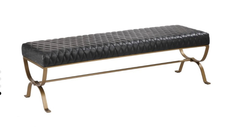 Teatro Bench Antique Black by Moe's Home at Eve Furniture
