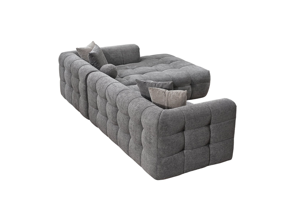 Teddy Sectional Sofa Grey by Furnia at Eve Furniture