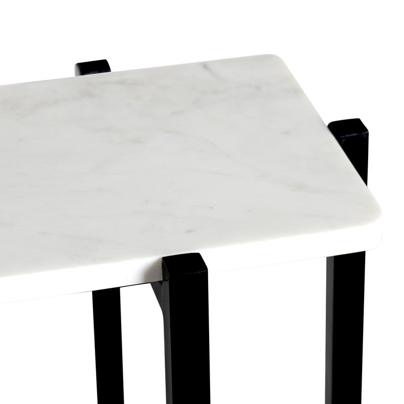 Teeter White/Black Console Table by Crestview at Eve Furniture