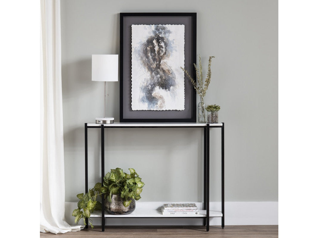 Teeter White/Black Console Table by Crestview at Eve Furniture