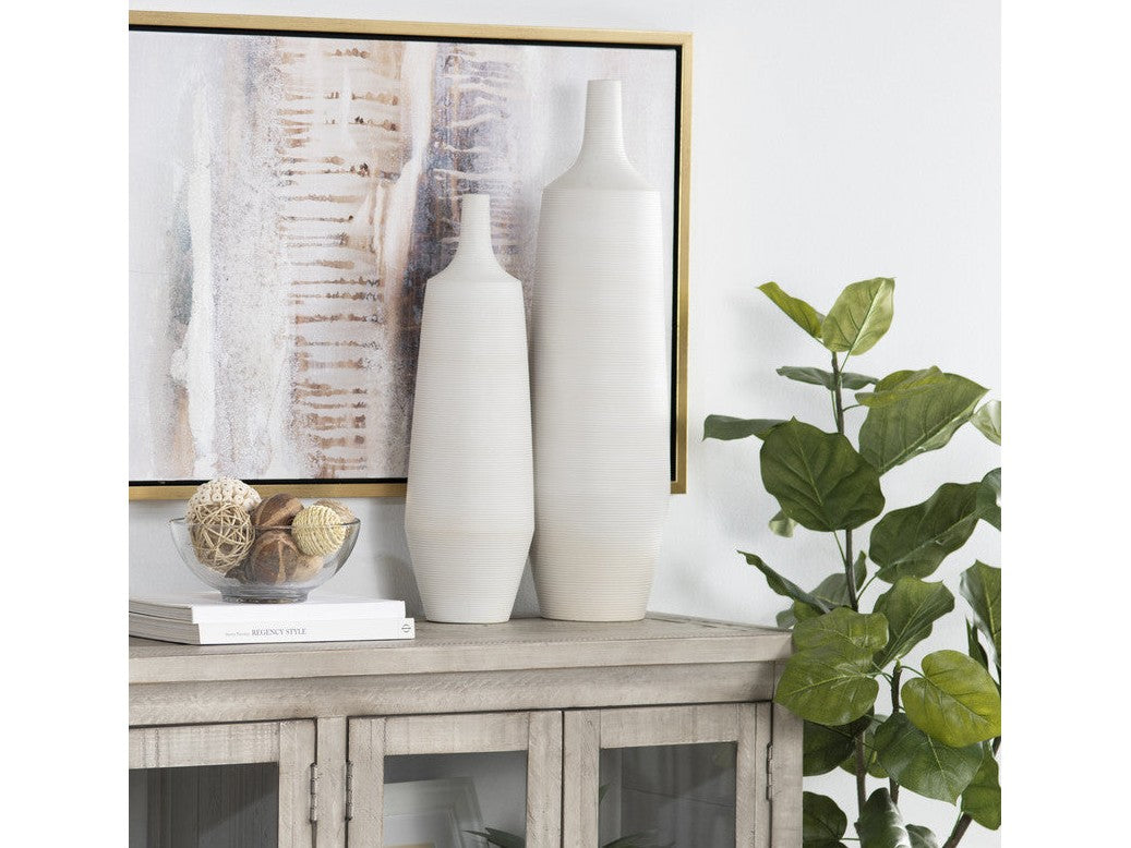 Tegan White Vase by Crestview at Eve Furniture