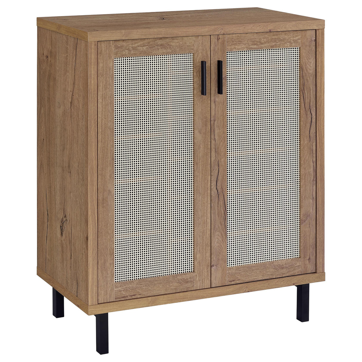 Teller Natural Oak 2-Door Shoe Storage Cabinet by Coaster at Eve Furniture