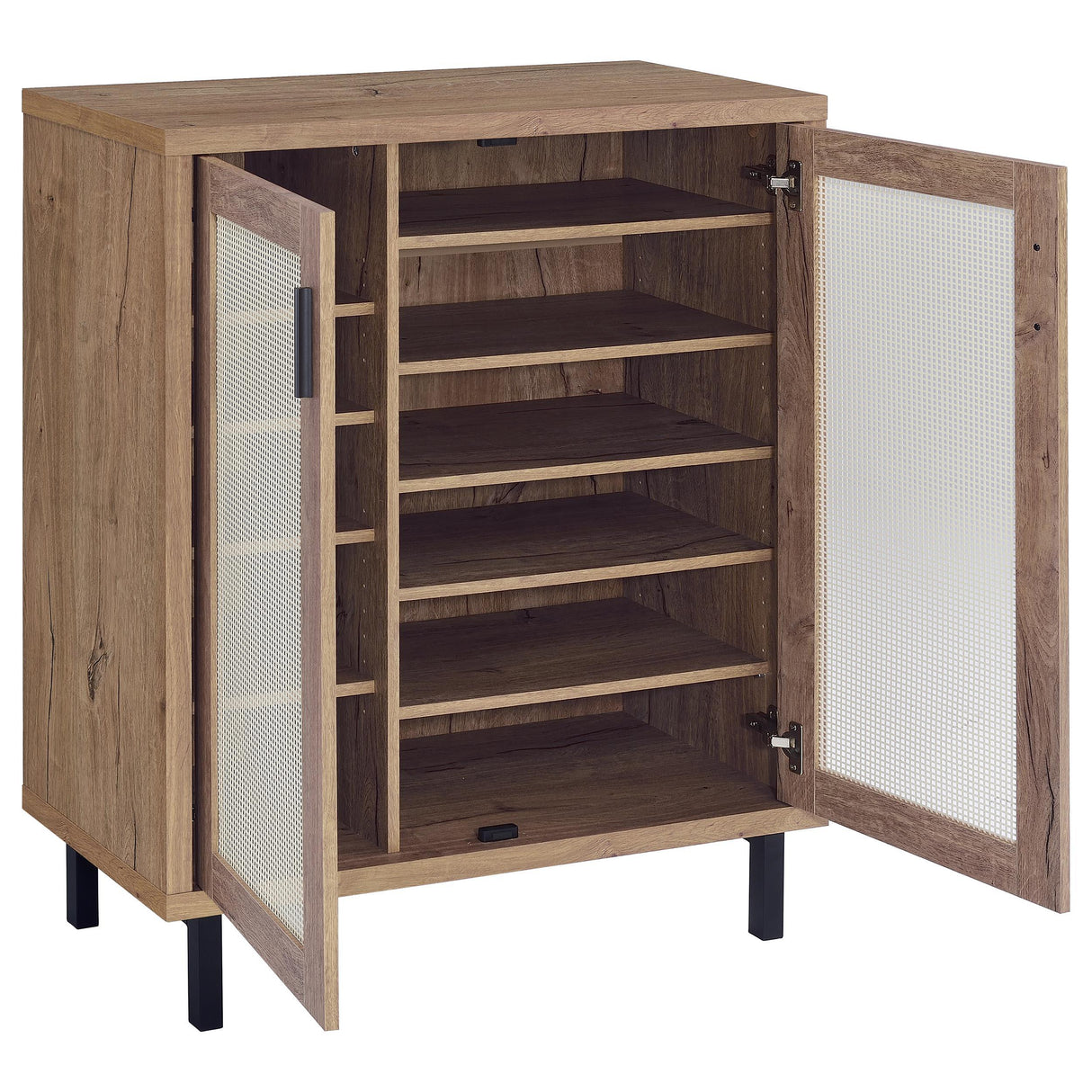 Teller Natural Oak 2-Door Shoe Storage Cabinet by Coaster at Eve Furniture