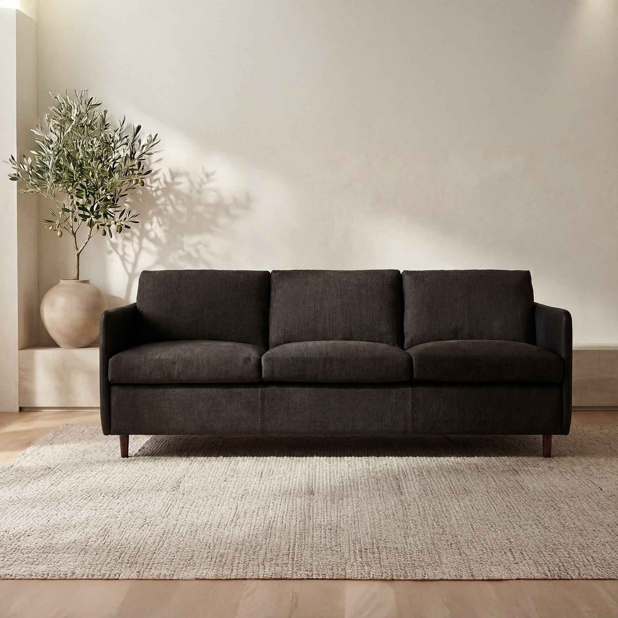 Teller Warm Black Sofa by Moe's Home at Eve Furniture
